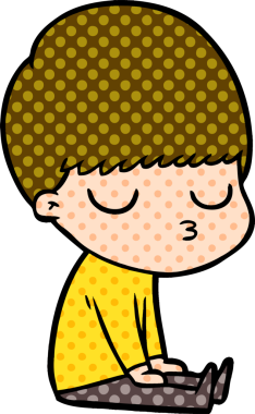 Bir insan tarafından çizilmiş sakin çocuk çizgi filmi.