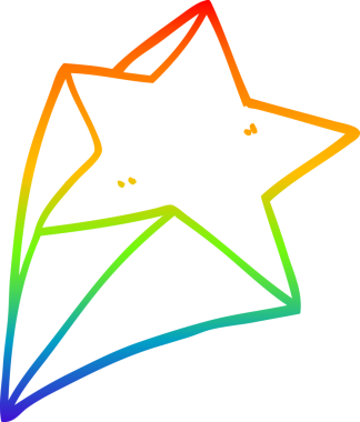 gökkuşağı gradyanı çizimi bir insan tarafından çizilmiş çizgi film yıldızları