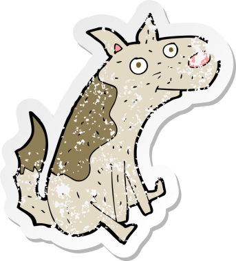 Bir insan tarafından çizilmiş, dertli bir çizgi film çıkartması.