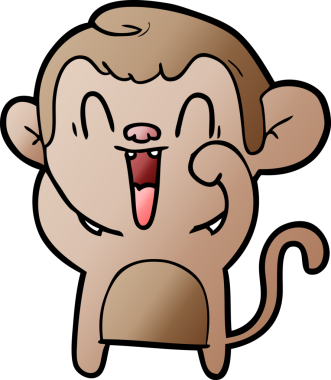 Bir insan tarafından çizilmiş gülen maymun çizgi filmi