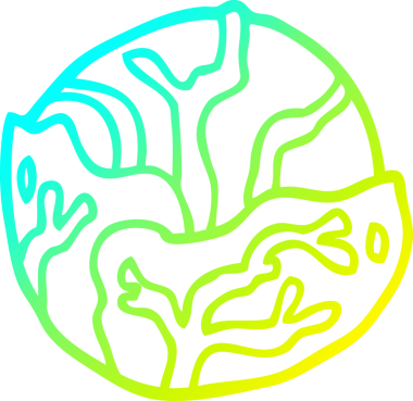 Bir insan tarafından çizilmiş bir lahananın soğuk gradyan çizimi