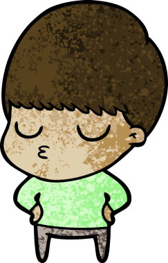 Bir insan tarafından çizilmiş sakin çocuk çizgi filmi.