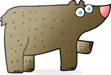 Bir insan tarafından çizilmiş serbest çizim çizgi film ayısı.