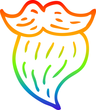 Bir insan tarafından çizilmiş beyaz sakallı karikatür çizimi