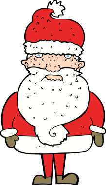 Bir insan tarafından çizilmiş Noel Baba çizgi filmi.