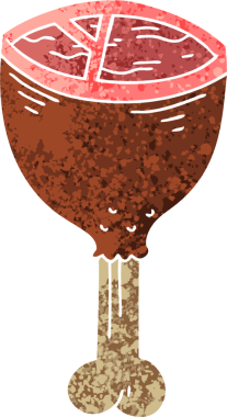 Bir insan tarafından çizilmiş garip bir çizgi film et kemiği.