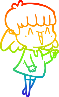 gökkuşağı gradyan çizimi bir insan tarafından çizilmiş bir karikatür kadın