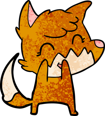 Bir insan tarafından çizilmiş tilki çizgi film karakteri