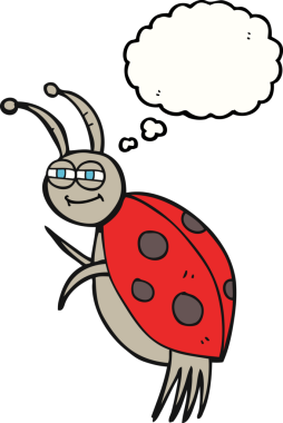 Bir insan tarafından çizilmiş serbest çizim baloncuk uğur böceği.