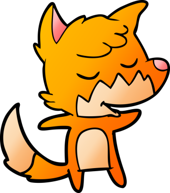 Bir insan tarafından çizilmiş dost canlısı çizgi film tilkisi