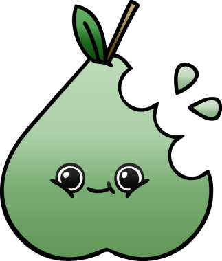 Bir insan tarafından çizilmiş armut gölgeli çizgi film.