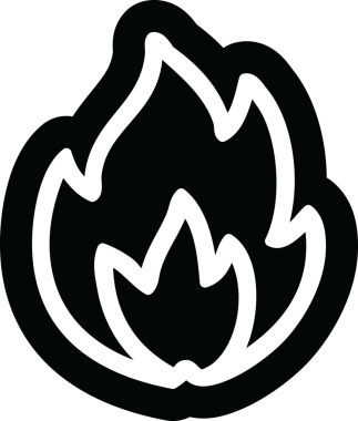 Bir insan tarafından çizilmiş basit alev simgesi