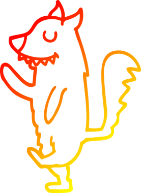 Bir insan tarafından çizilmiş bir tilki çizgi çizimi.