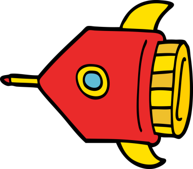 bir insan tarafından çizilmiş karalama roketi