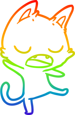 gökkuşağı gradyan çizimi bir insan tarafından çizilmiş konuşan kedi çizgi filmi