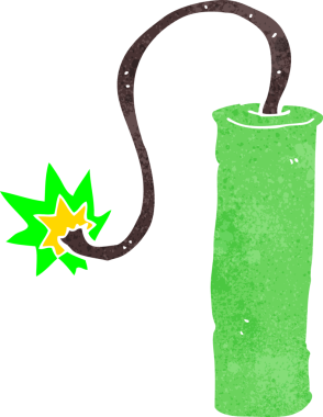 bir insan tarafından çizilmiş bir dinamit.