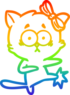 gökkuşağı gradyanı çizimi bir insan tarafından çizilmiş çizgi film kedisi