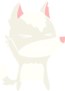 kızgın kurt düz renkli çizgi film bir insan tarafından çizildi.