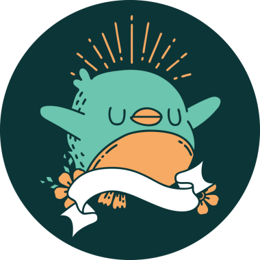 Bir insan tarafından çizilmiş kanat çırpan bir dövme ikonu