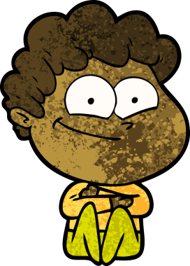 Bir insan tarafından çizilmiş mutlu bir adam.