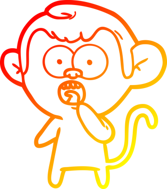 Bir insan tarafından çizilmiş bir çizgi filmin sıcak gradyan çizimi.