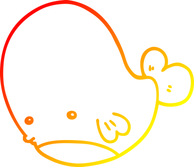 Bir insan tarafından çizilmiş karikatür balinası çizimi