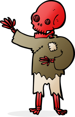 bir insan tarafından çizilmiş karikatür iskeleti.