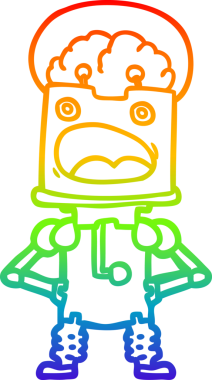 gökkuşağı gradyan çizgisi bir insan tarafından çizilmiş robot çizgi