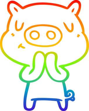 gökkuşağı gradyan çizgi çizimi bir insan tarafından çizilmiş içerikli domuz