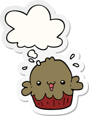 Düşünce baloncuklu tatlı çizgi film turtası insan tarafından çizilmiş bir çıkartma gibi.