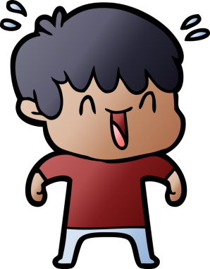 Bir insan tarafından çizilmiş gülen çocuk.