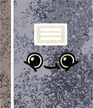 Bir insan tarafından çizilmiş bir defterin retro çizim stili karikatürü