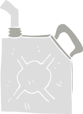 Yakıtın düz renk çizimi bir insan tarafından çizilebilir