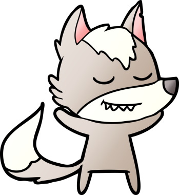 Bir insan tarafından çizilmiş dost canlısı bir kurt.