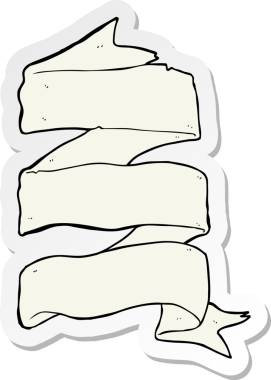 Bir karikatür çıkartması. Bir insan tarafından çizilmiş üç katmanlı kaydırma afişi.