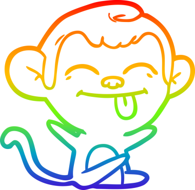 gökkuşağı gradyan çizimi bir insan tarafından çizilmiş komik bir çizgi maymun