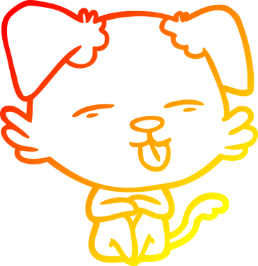 İnsan tarafından çizilmiş bir çizgi film köpeğinin sıcak çizgi çizimi.