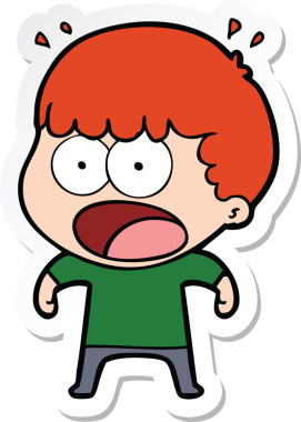 Bir insan tarafından çizilmiş bir karikatür çıkartması.