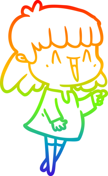 gökkuşağı gradyan çizimi bir insan tarafından çizilmiş bir karikatür kadın