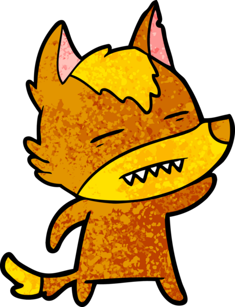 Bir insan tarafından çizilmiş tilki çizgi film karakteri