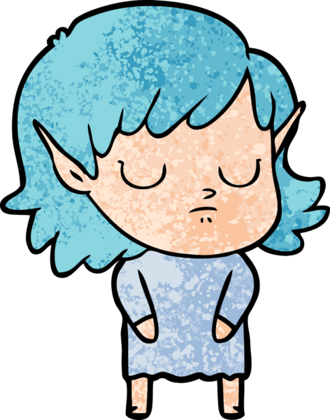 Bir insan tarafından çizilmiş bir elf kızı.