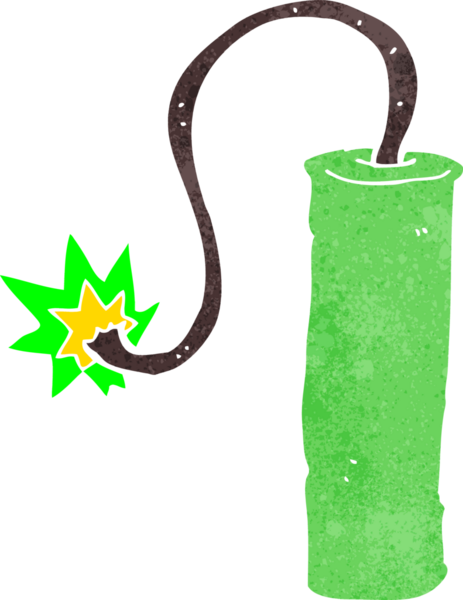 bir insan tarafından çizilmiş bir dinamit.