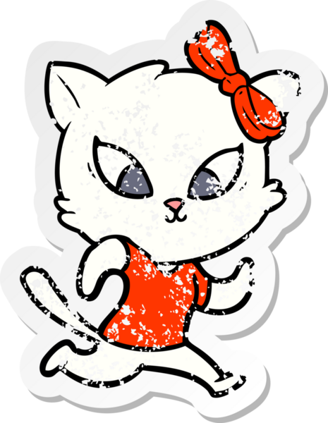 Bir insan tarafından çizilmiş karikatür bir kedinin sıkıntılı çıkartması.