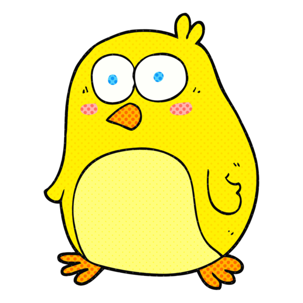 Bir insan tarafından çizilmiş serbest çizgi film kuşu.