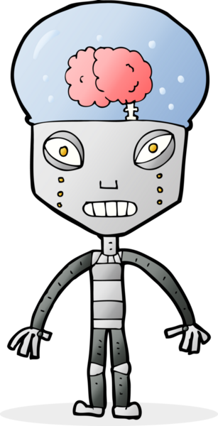 Bir insan tarafından çizilmiş garip robot.