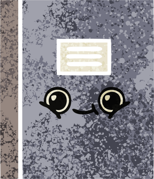 Bir insan tarafından çizilmiş bir defterin retro çizim stili karikatürü