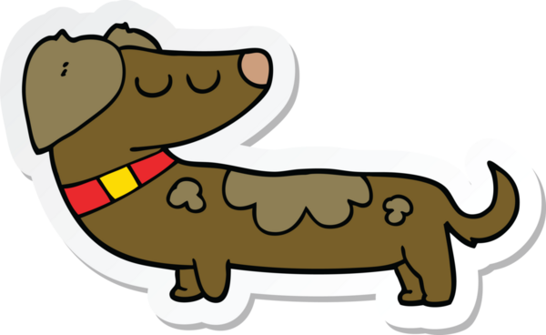 Bir insan tarafından çizilmiş bir köpeğin çıkartması.