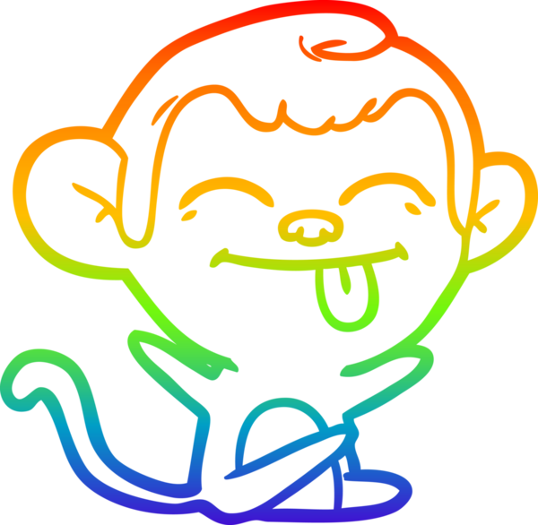 gökkuşağı gradyan çizimi bir insan tarafından çizilmiş komik bir çizgi maymun