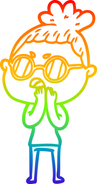 Gökkuşağı gradyan çizimi bir insan tarafından çizilmiş bir çizgi film.