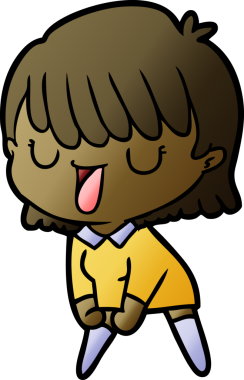 Bir insan tarafından çizilmiş karikatür kadın.